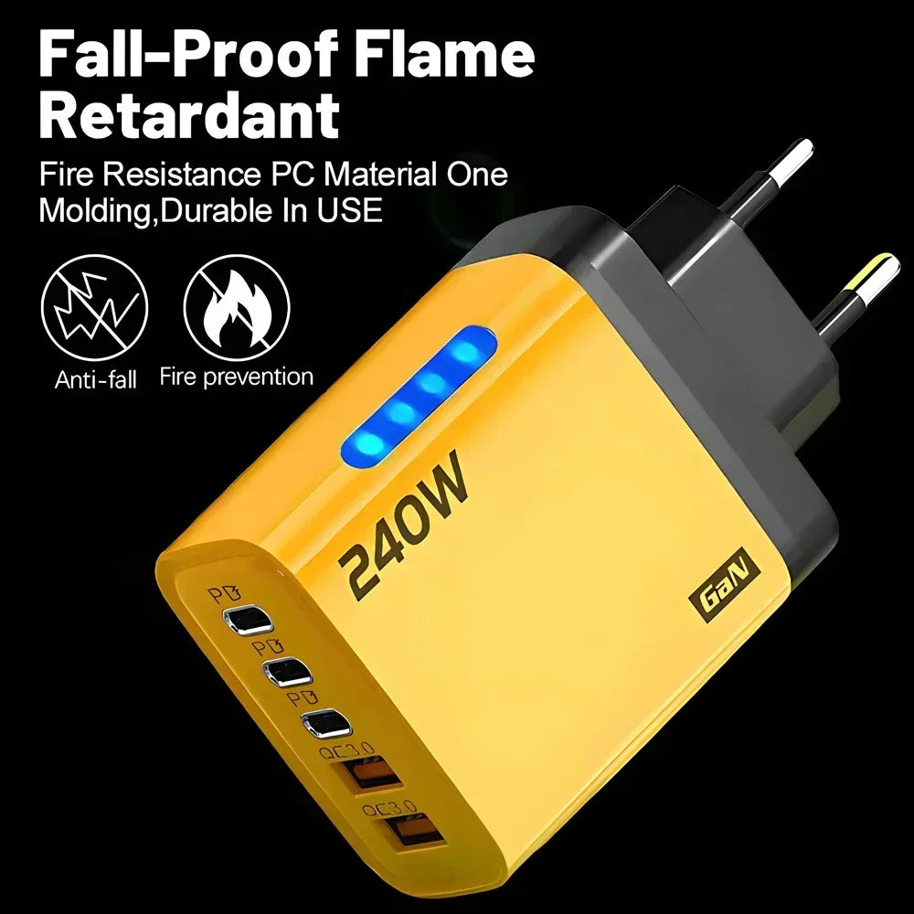 Ultra-Fast 240W GaN Phone Charger with Type-C Cable