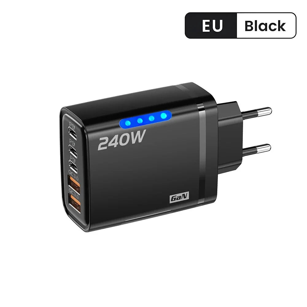 Ultra-Fast 240W GaN Phone Charger with Type-C Cable