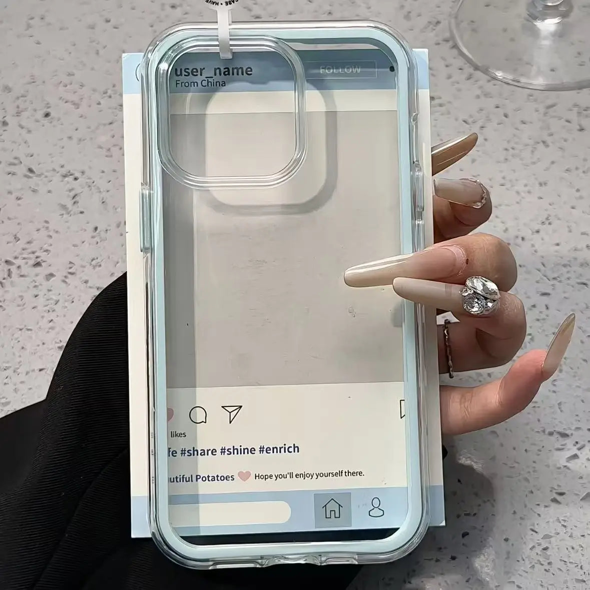 Acrylic Shockproof Bumper Cover for iPhone 15 16 17 Plus